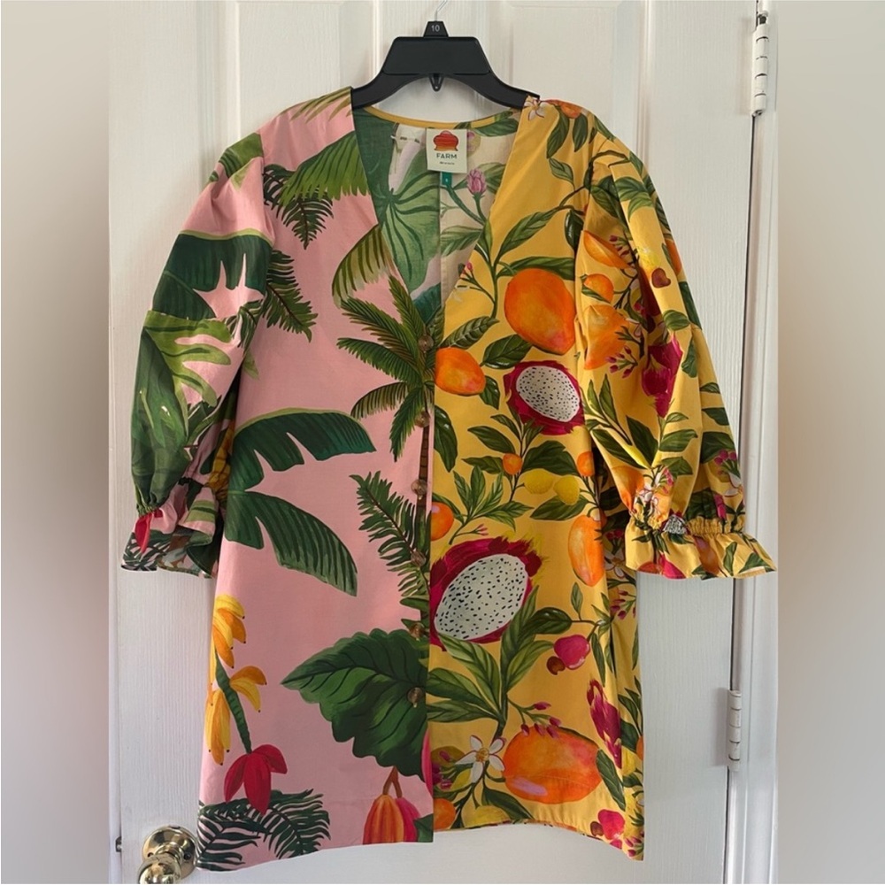 FARM Rio Floral and Leaf Print Mini dress